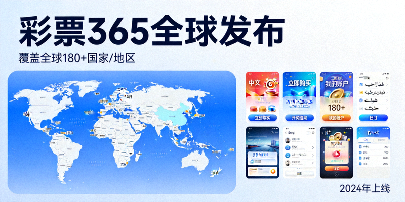 彩票365全球发布宣传图，展示世界地图与多语言界面截图